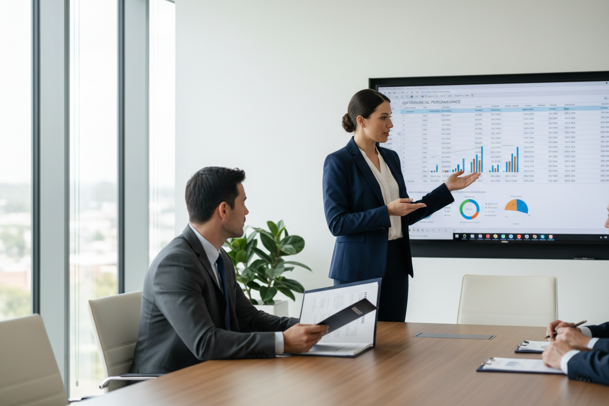 Consultant presenting Excel to investor - new version